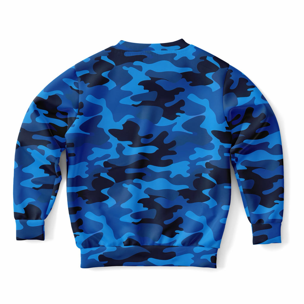 Kids Blue Camouflage Sweatshirt – Ultra Soft & Stretchy, Cozy Fleece or Lightweight Sports Fabric Sweatshirt – Ultra Soft & Stretchy, Cozy Fleece or Lightweight Sports Fabric