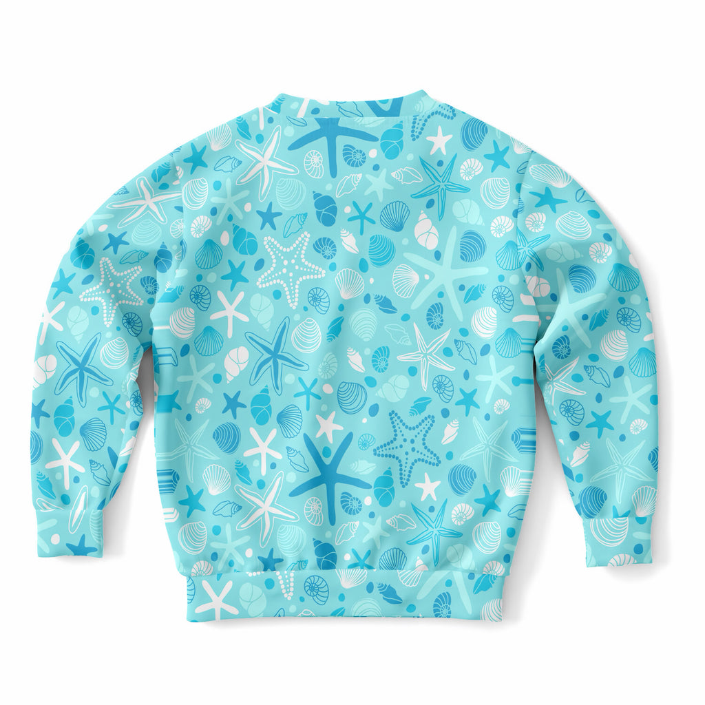 Kids Starfish and Seashells Sweatshirt – Ultra Soft & Stretchy, Cozy Fleece or Lightweight Sports Fabric Sweatshirt – Ultra Soft & Stretchy, Cozy Fleece or Lightweight Sports Fabric
