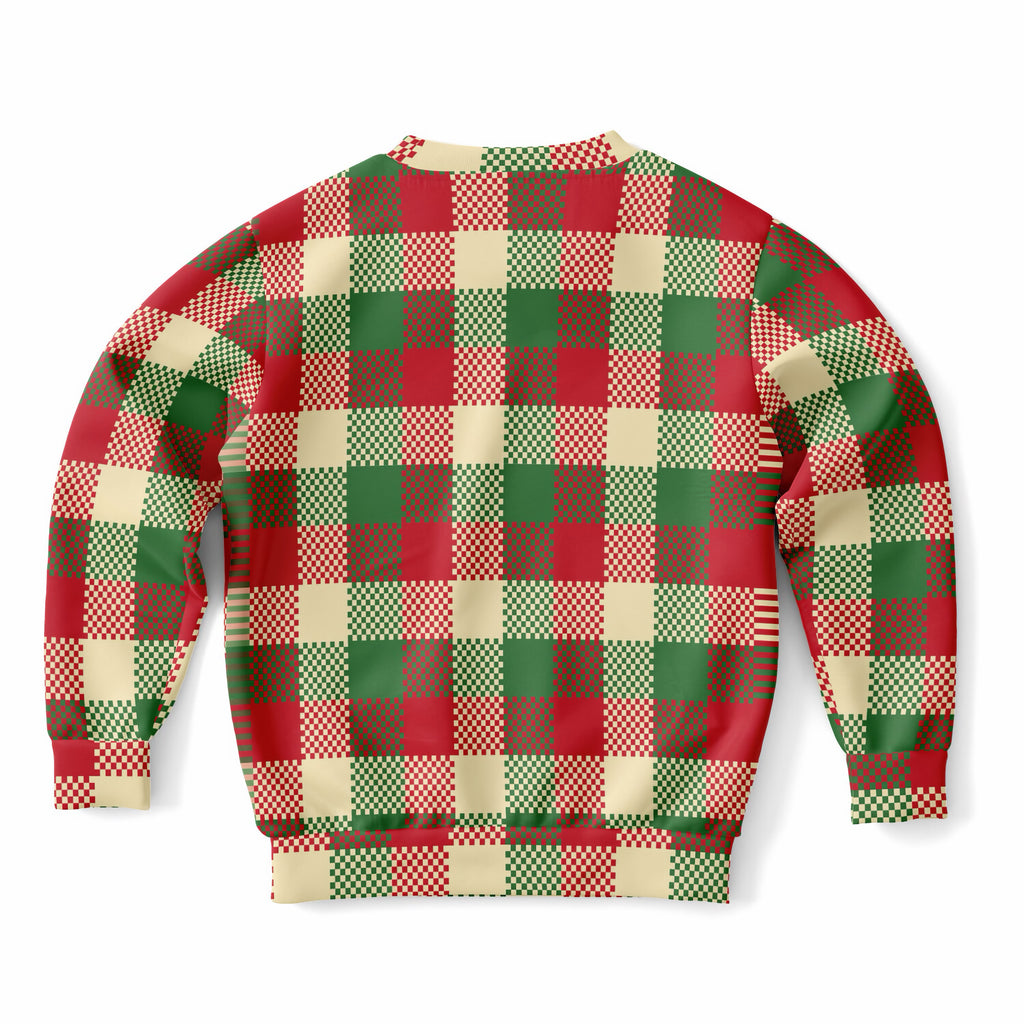 Kids Christmas Plaid Sweatshirt – Ultra Soft & Stretchy, Cozy Fleece or Lightweight Sports Fabric Sweatshirt – Ultra Soft & Stretchy, Cozy Fleece or Lightweight Sports Fabric