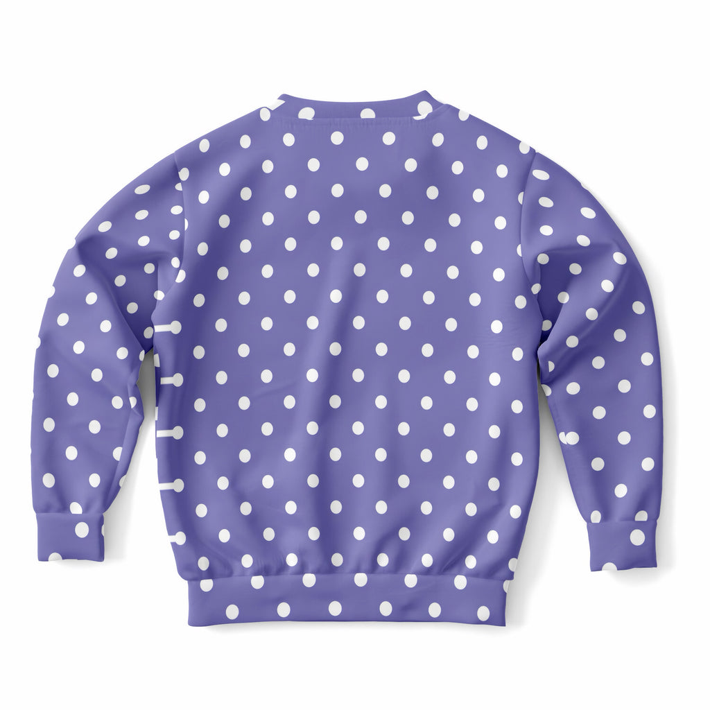 Kids Lavender Purple Polka Dot Sweatshirt – Ultra Soft & Stretchy, Cozy Fleece or Lightweight Sports Fabric Sweatshirt – Ultra Soft & Stretchy, Cozy Fleece or Lightweight Sports Fabric