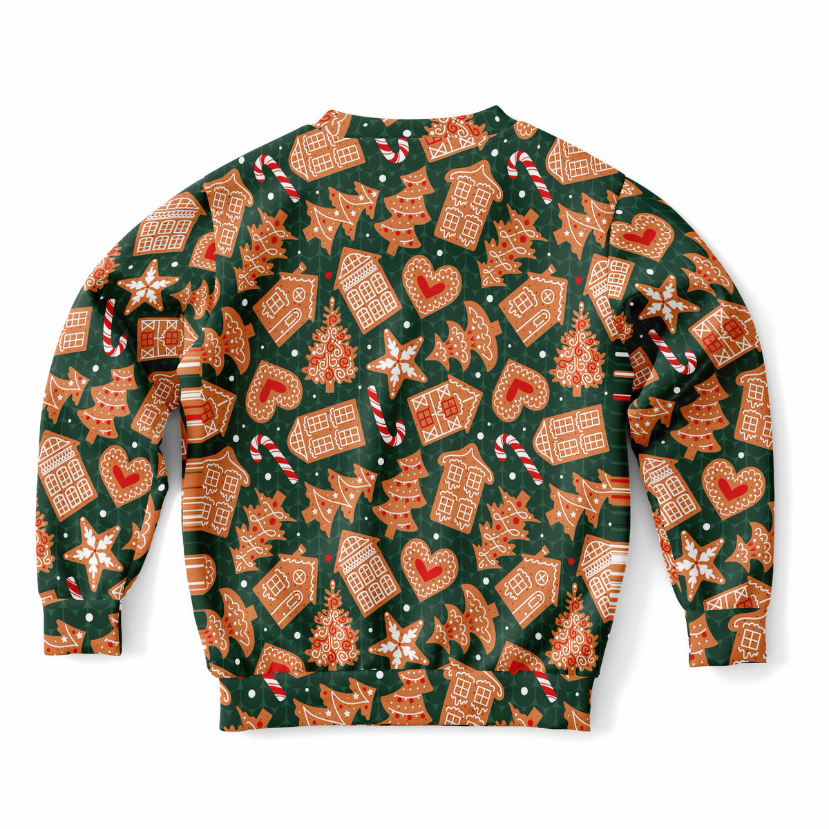 Kids Green Christmas Gingerbread Sweatshirt – Ultra Soft & Stretchy, Cozy Fleece or Lightweight Sports Fabric Sweatshirt – Ultra Soft & Stretchy, Cozy Fleece or Lightweight Sports Fabric