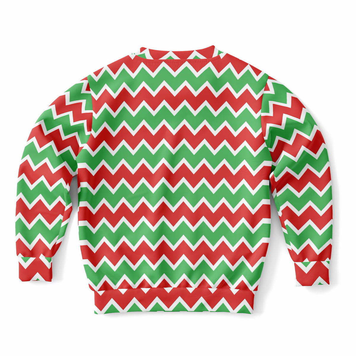Kids Red Green & White Christmas Chevron Sweatshirt – Ultra Soft & Stretchy, Cozy Fleece or Lightweight Sports Fabric Sweatshirt – Ultra Soft & Stretchy, Cozy Fleece or Lightweight Sports Fabric