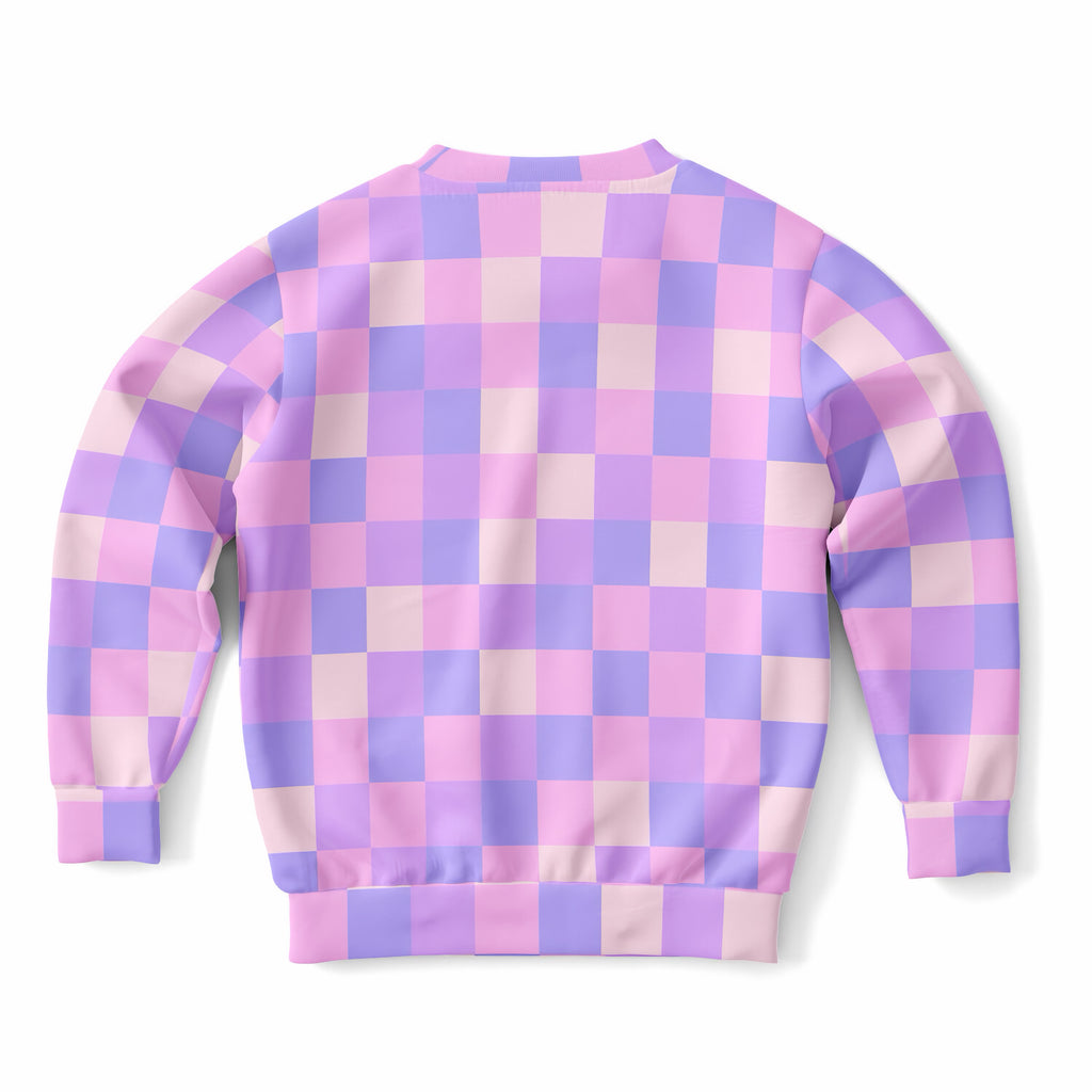 Girls Pink & Purple Plaid Sweatshirt – Ultra Soft & Stretchy, Cozy Fleece or Lightweight Sports Fabric Sweatshirt – Ultra Soft & Stretchy, Cozy Fleece or Lightweight Sports Fabric
