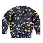 Kids Outer Space Sweatshirt – Cozy Cotton Fleece or Lightweight Sports Fabric