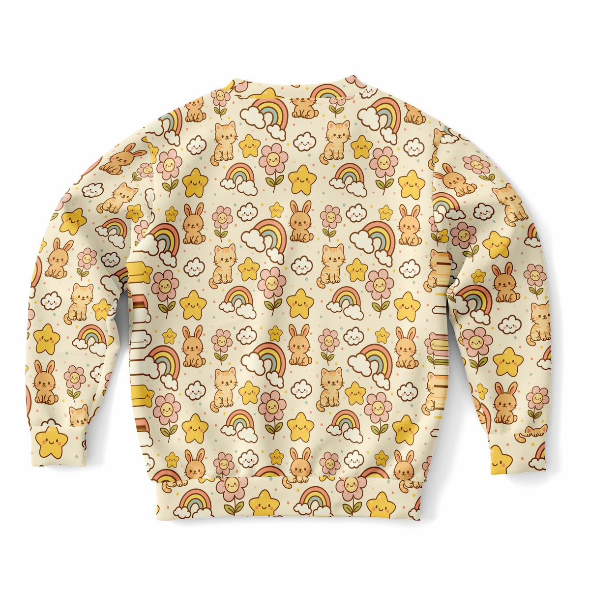 Kids Cute Kawaii Animals & Rainbow Sweatshirt – Ultra Soft & Stretchy, Cozy Fleece or Lightweight Sports Fabric Sweatshirt – Ultra Soft & Stretchy, Cozy Fleece or Lightweight Sports Fabric