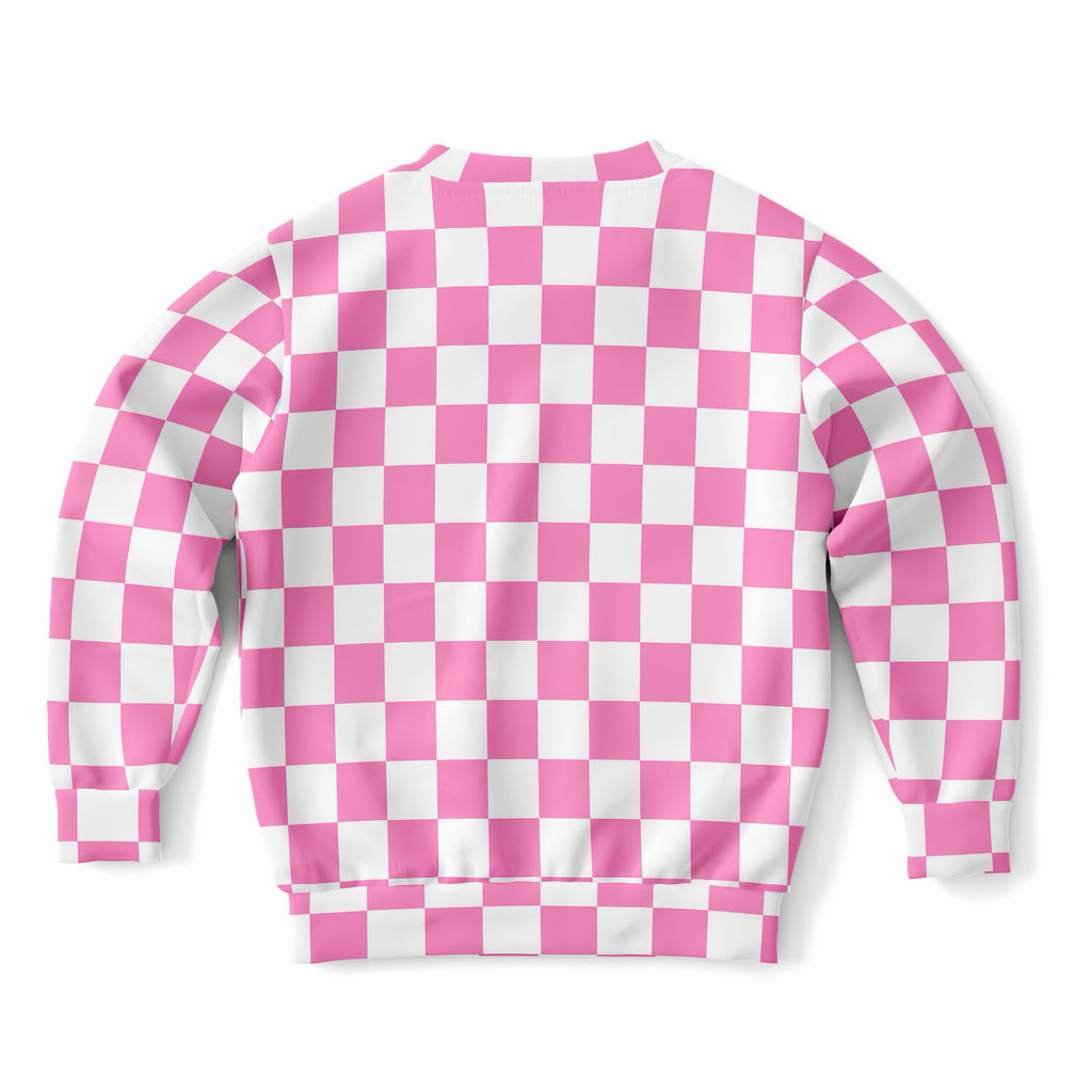 Girls Pink Checkered Sweatshirt – Ultra Soft & Stretchy, Cozy Fleece or Lightweight Sports Fabric Sweatshirt – Ultra Soft & Stretchy, Cozy Fleece or Lightweight Sports Fabric
