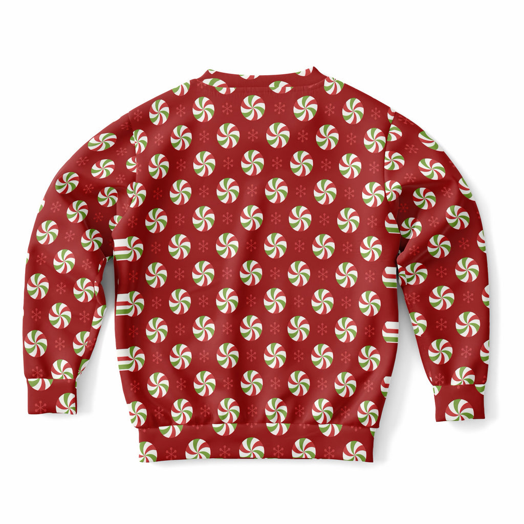 Kids Christmas Peppermint Candy Sweatshirt – Ultra Soft & Stretchy, Cozy Fleece or Lightweight Sports Fabric Sweatshirt – Ultra Soft & Stretchy, Cozy Fleece or Lightweight Sports Fabric