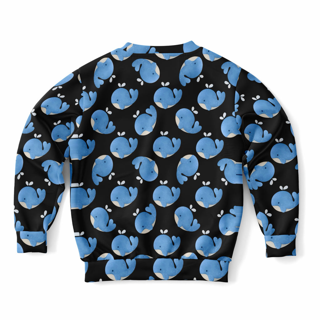 Kids Blue Whale Sweatshirt – Ultra Soft & Stretchy, Cozy Fleece or Lightweight Sports Fabric Sweatshirt – Ultra Soft & Stretchy, Cozy Fleece or Lightweight Sports Fabric