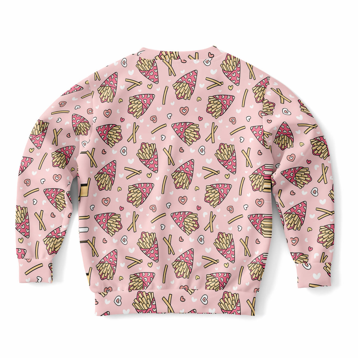 Girls Girls Pink French Fries & Hearts Sweatshirt – Ultra Soft & Stretchy, Cozy Fleece or Lightweight Sports Fabric Sweatshirt – Ultra Soft & Stretchy, Cozy Fleece or Lightweight Sports Fabric