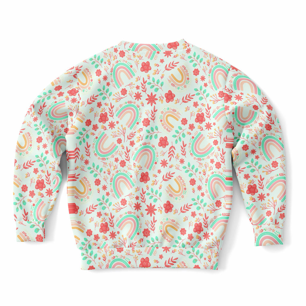 Kids Boho Rainbow Sweatshirt – Ultra Soft & Stretchy, Cozy Fleece or Lightweight Sports Fabric Sweatshirt – Ultra Soft & Stretchy, Cozy Fleece or Lightweight Sports Fabric
