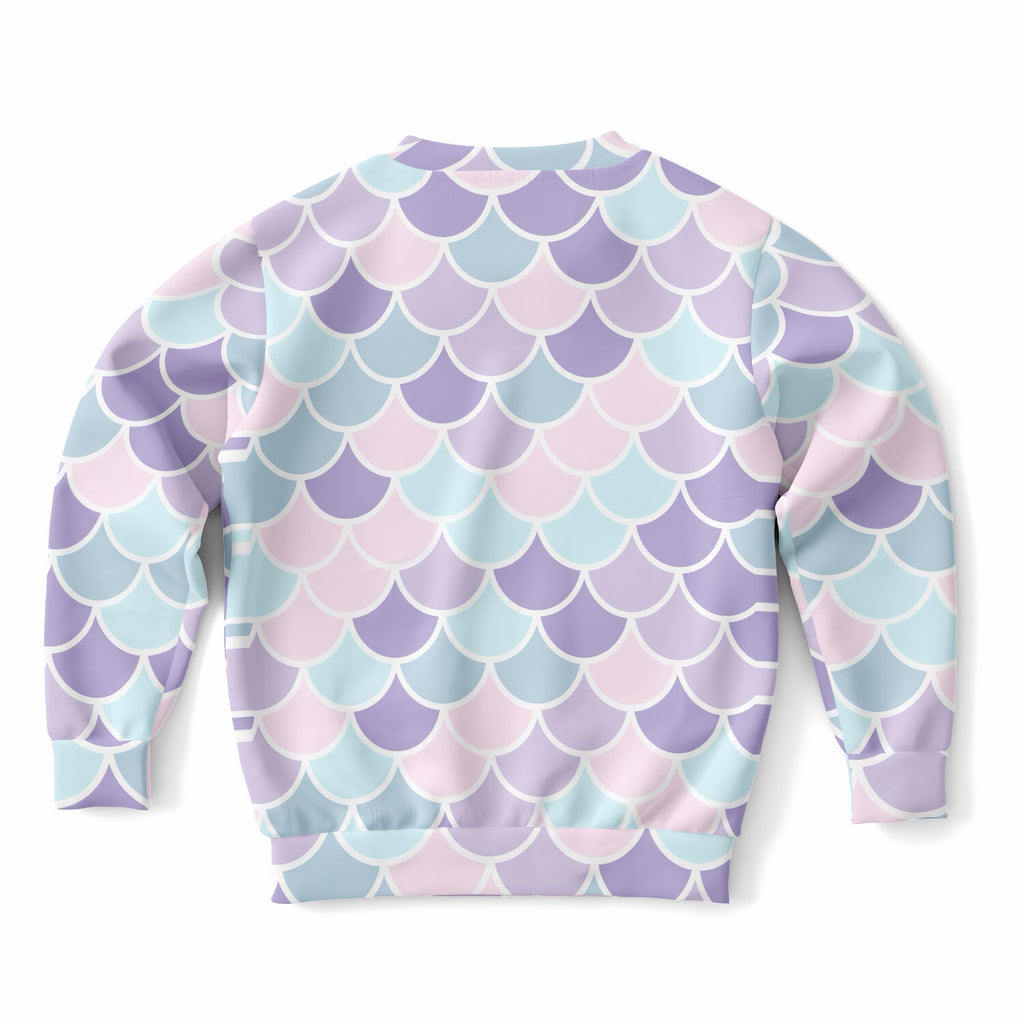 Girls Pastel Purple Mermaid Sweatshirt – Ultra Soft & Stretchy, Cozy Fleece or Lightweight Sports Fabric Sweatshirt – Ultra Soft & Stretchy, Cozy Fleece or Lightweight Sports Fabric