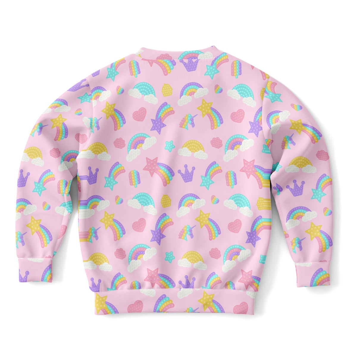 Girls Pink Rainbow Fidget Toy Themed Sweatshirt – Ultra Soft & Stretchy, Cozy Fleece or Lightweight Sports Fabric Sweatshirt – Ultra Soft & Stretchy, Cozy Fleece or Lightweight Sports Fabric