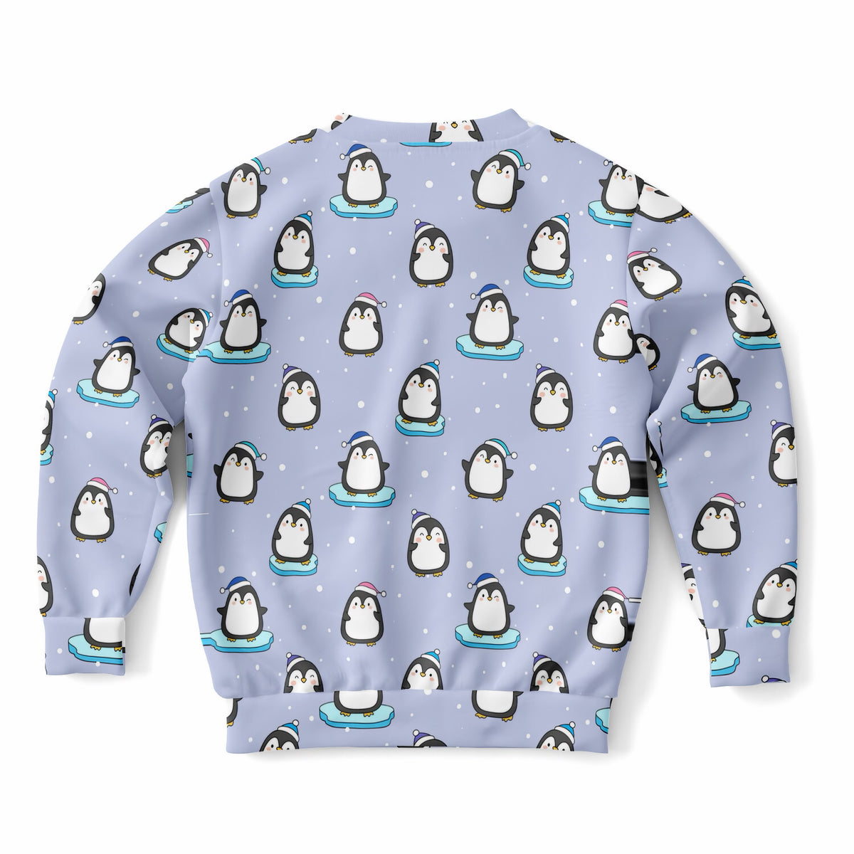 Kids Light Purple Penguin & Snowman Christmas Sweatshirt – Ultra Soft & Stretchy, Cozy Fleece or Lightweight Sports Fabric Sweatshirt – Ultra Soft & Stretchy, Cozy Fleece or Lightweight Sports Fabric