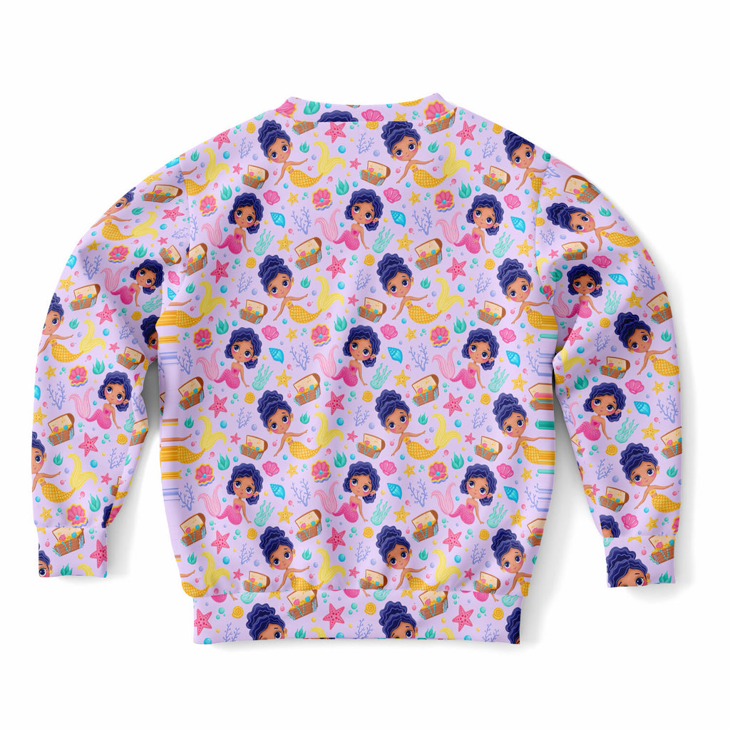 Girls Cute Underwater Mermaid Sweatshirt – Ultra Soft & Stretchy, Cozy Fleece or Lightweight Sports Fabric Sweatshirt – Ultra Soft & Stretchy, Cozy Fleece or Lightweight Sports Fabric