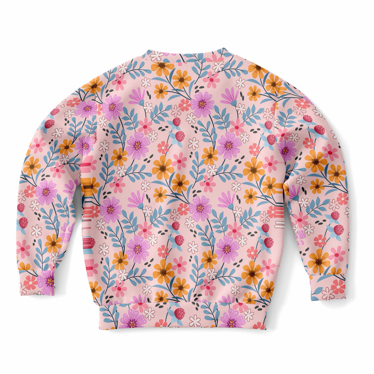 Girls Pink Wildflower Sweatshirt – Ultra Soft & Stretchy, Cozy Fleece or Lightweight Sports Fabric Sweatshirt – Ultra Soft & Stretchy, Cozy Fleece or Lightweight Sports Fabric