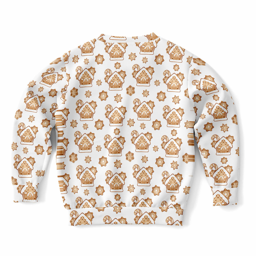 Kids Christmas Gingerbread House Sweatshirt – Ultra Soft & Stretchy, Cozy Fleece or Lightweight Sports Fabric Sweatshirt – Ultra Soft & Stretchy, Cozy Fleece or Lightweight Sports Fabric
