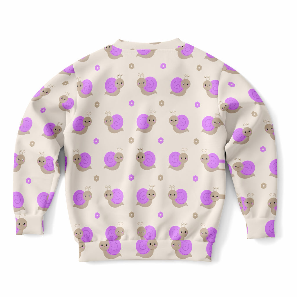 Girls Purple Snail Sweatshirt – Ultra Soft & Stretchy, Cozy Fleece or Lightweight Sports Fabric Sweatshirt – Ultra Soft & Stretchy, Cozy Fleece or Lightweight Sports Fabric