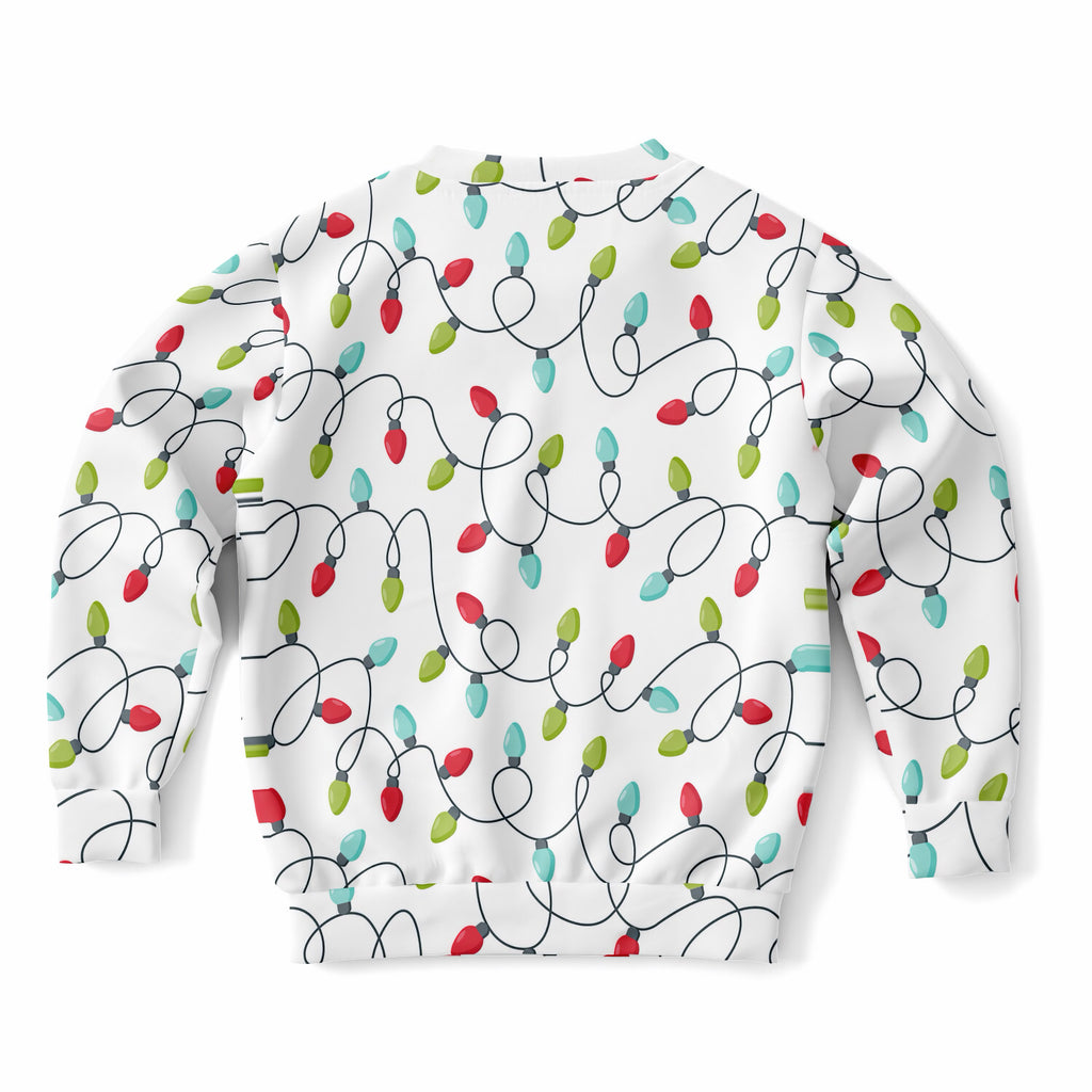 Kids Christmas Lights Sweatshirt – Ultra Soft & Stretchy, Cozy Fleece or Lightweight Sports Fabric Sweatshirt – Ultra Soft & Stretchy, Cozy Fleece or Lightweight Sports Fabric
