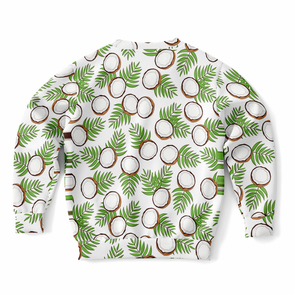 Kids Tropical Coconut Sweatshirt – Ultra Soft & Stretchy, Cozy Fleece or Lightweight Sports Fabric Sweatshirt – Ultra Soft & Stretchy, Cozy Fleece or Lightweight Sports Fabric