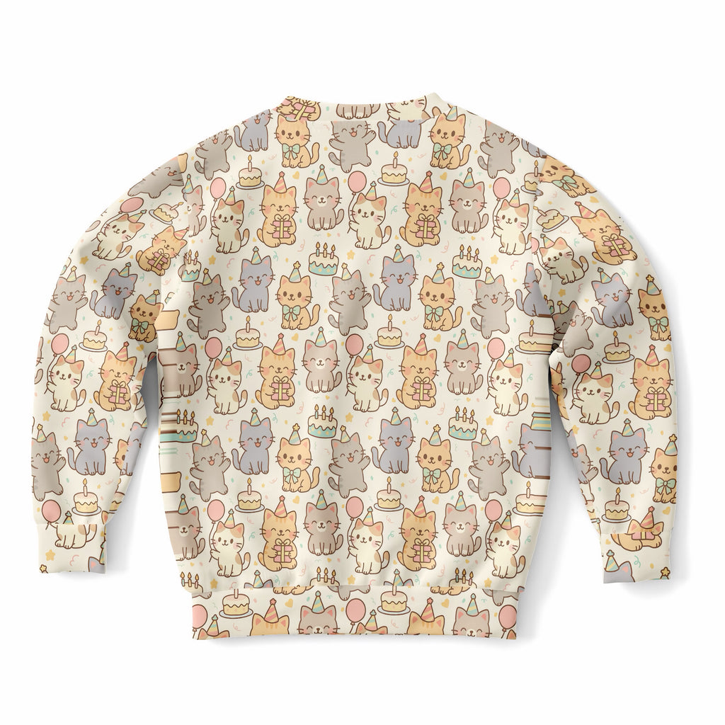 Kids Kitten Birthday Sweatshirt – Ultra Soft & Stretchy, Cozy Fleece or Lightweight Sports Fabric Sweatshirt – Ultra Soft & Stretchy, Cozy Fleece or Lightweight Sports Fabric