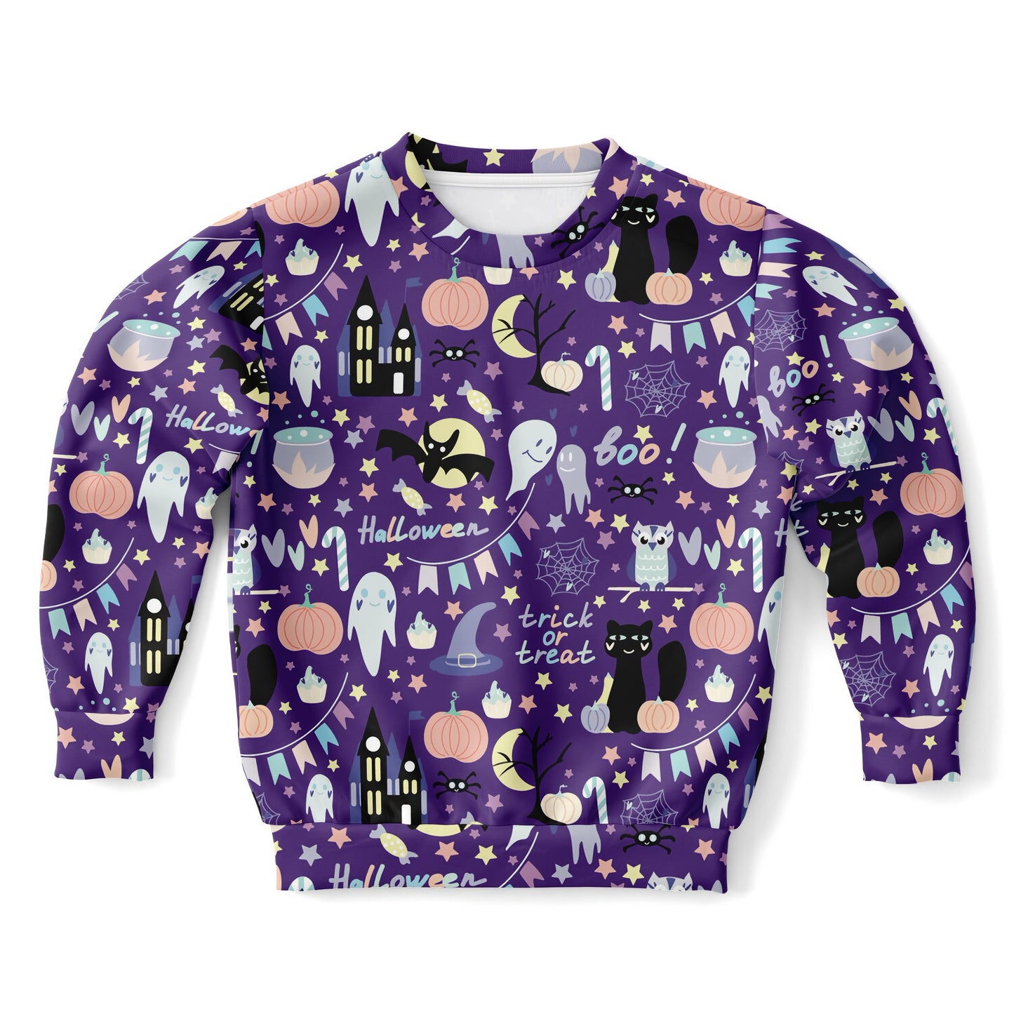 Kids Spooky Halloween Sweatshirt – Cozy Cotton Fleece or Lightweight Sports Fabric