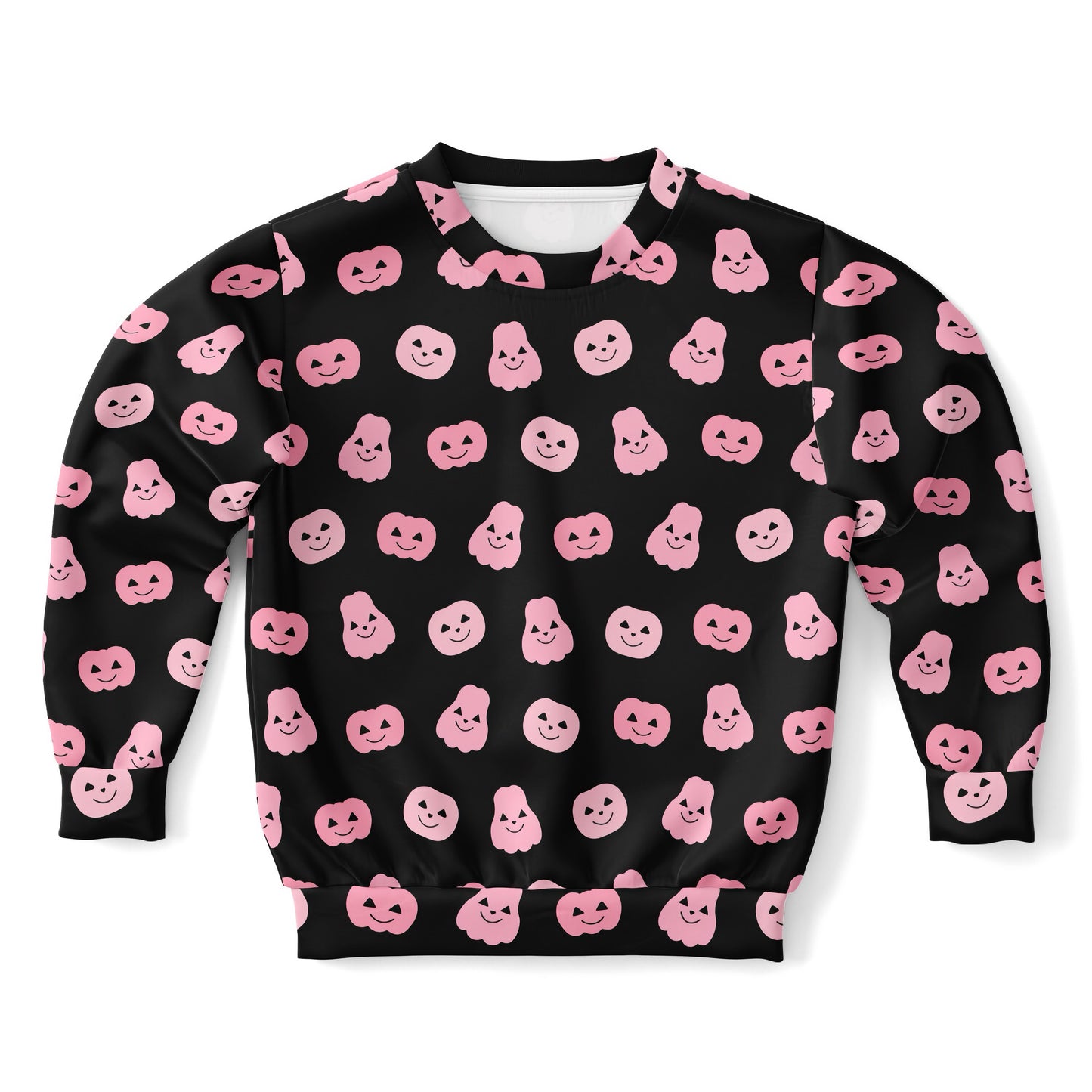 Girls Pink Pumpkins Halloween Sweatshirt – Cozy Cotton Fleece or Lightweight Sports Fabric