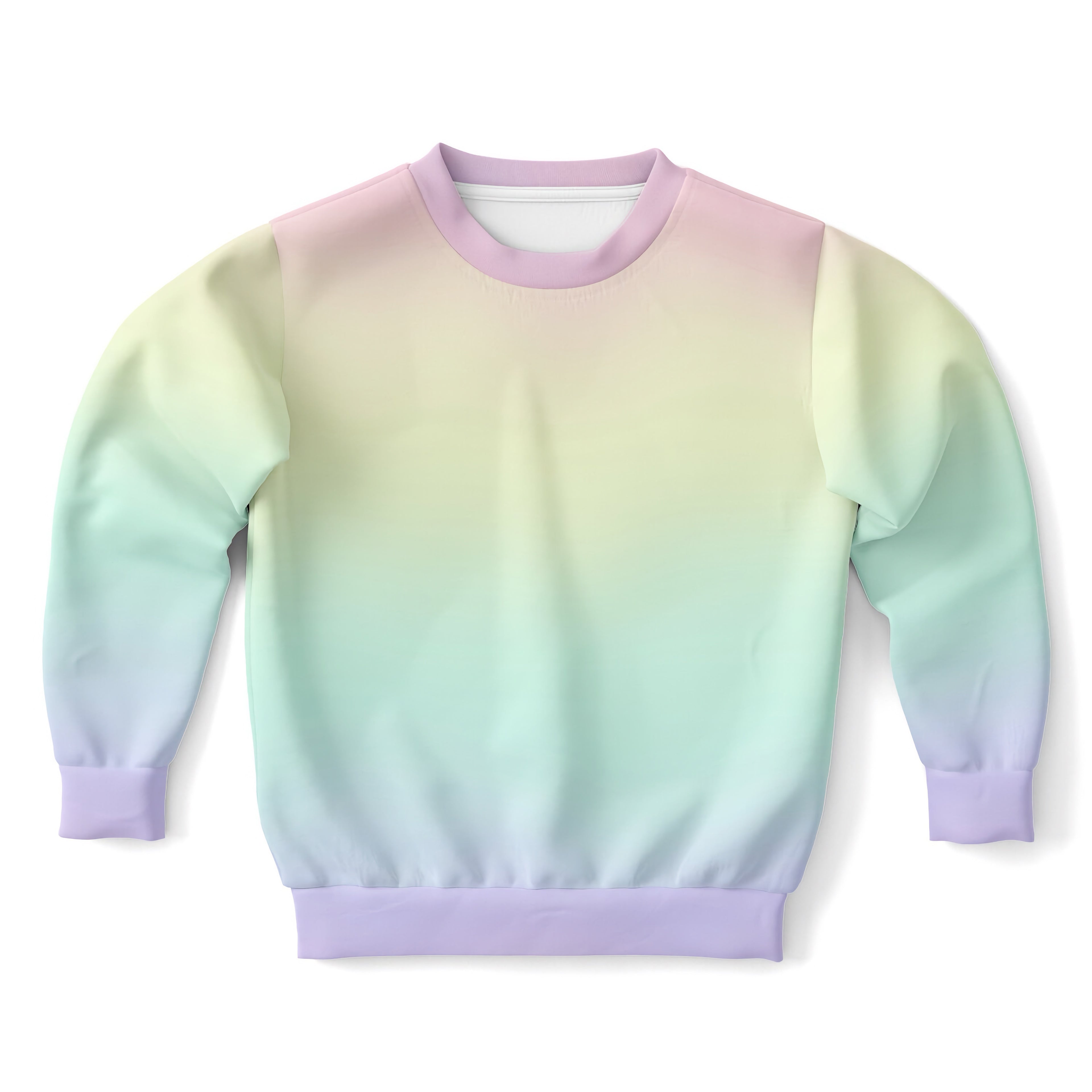 Girls Pastel Rainbow Sweatshirt – Cozy Cotton Fleece or Lightweight Sports Fabric