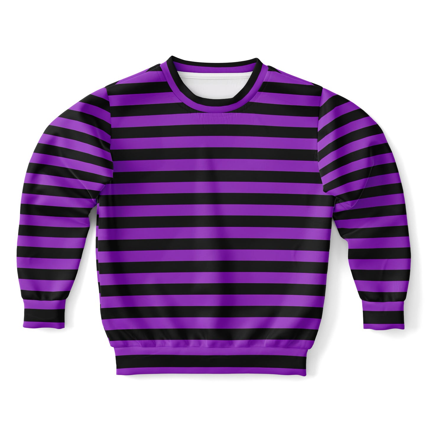 Kids Purple and Black Striped Halloween Sweatshirt – Cozy Cotton Fleece or Lightweight Sports Fabric