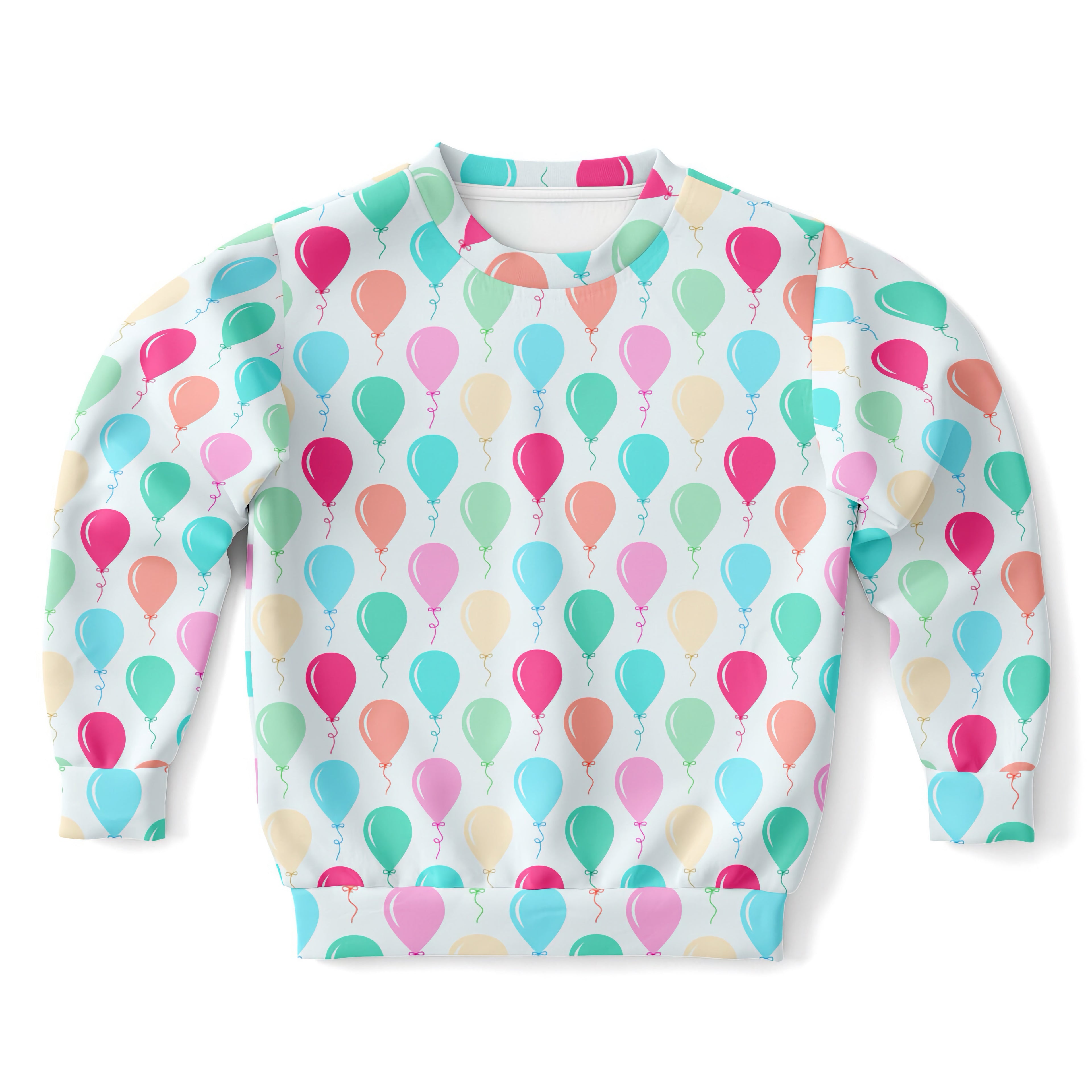 Kids Birthday Balloons Sweatshirt – Cozy Cotton Fleece or Lightweight Sports Fabric