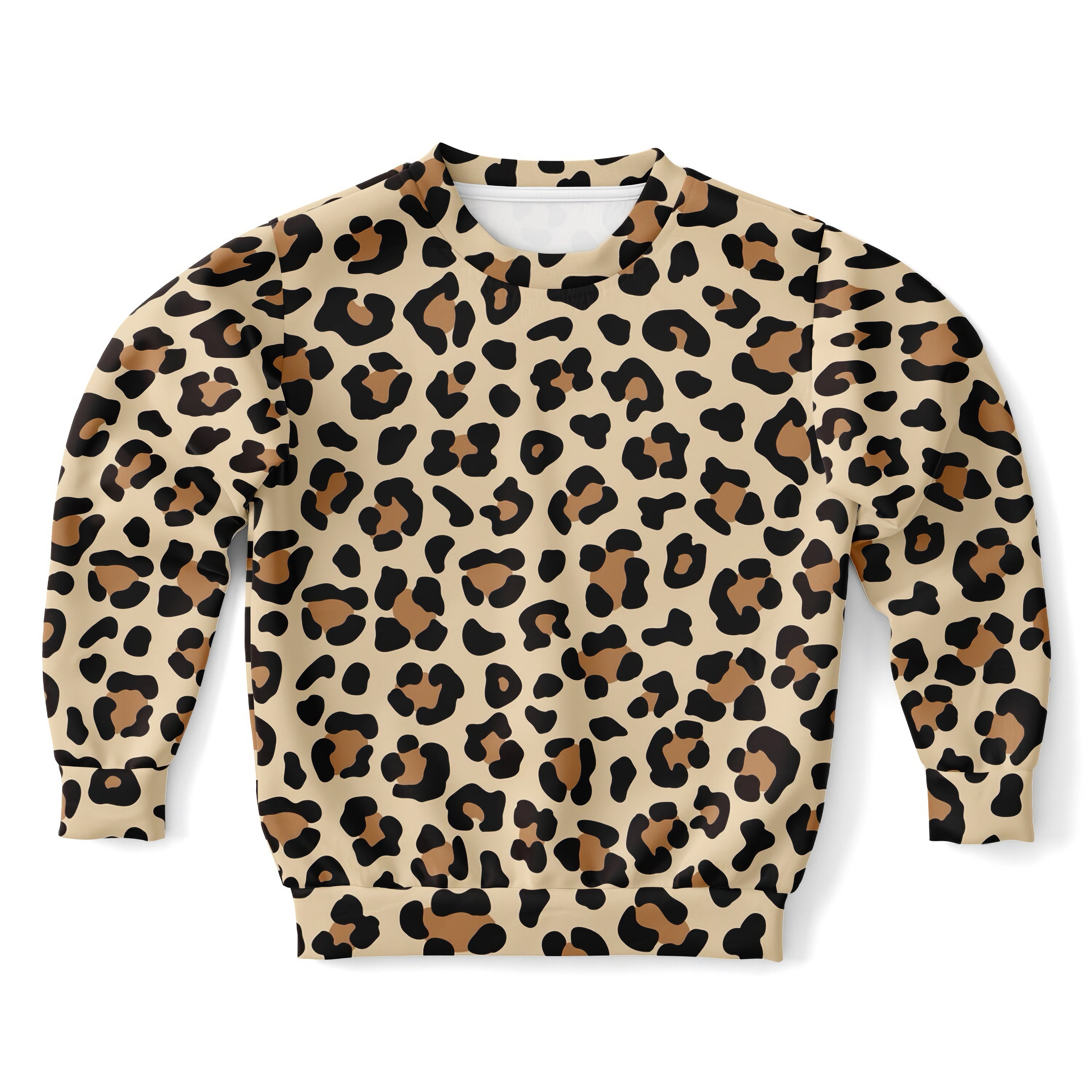 Kids Leopard Print Sweatshirt – Cozy Cotton Fleece or Lightweight Sports Fabric