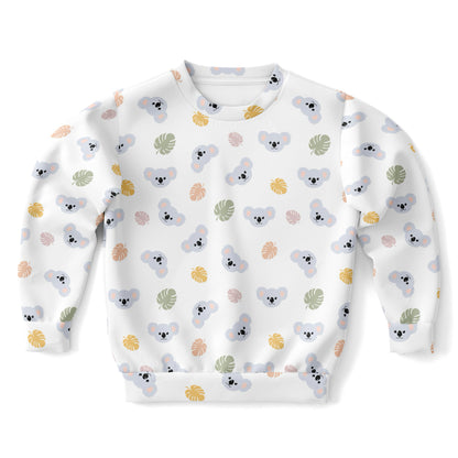 Kids Koala Bear Sweatshirt – Cozy Cotton Fleece or Lightweight Sports Fabric