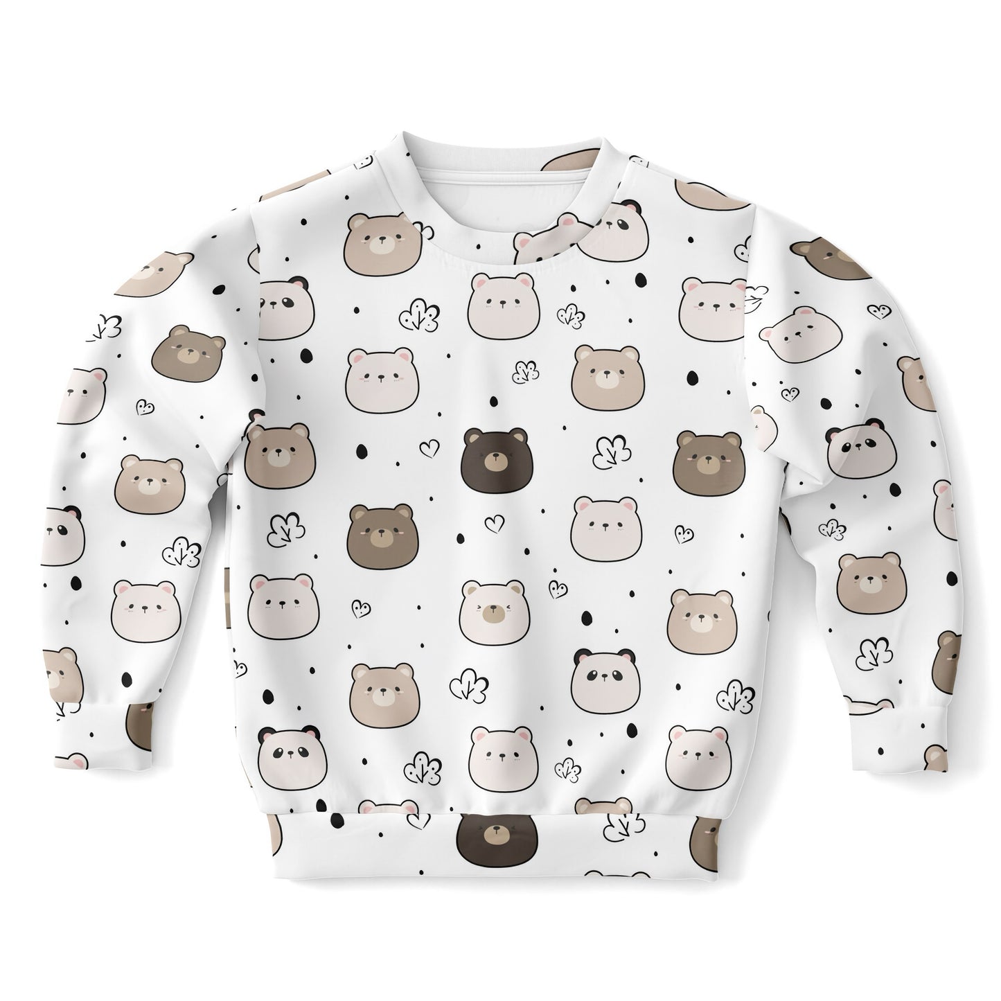 Kids Bears and Pandas Sweatshirt – Cozy Cotton Fleece or Lightweight Sports Fabric
