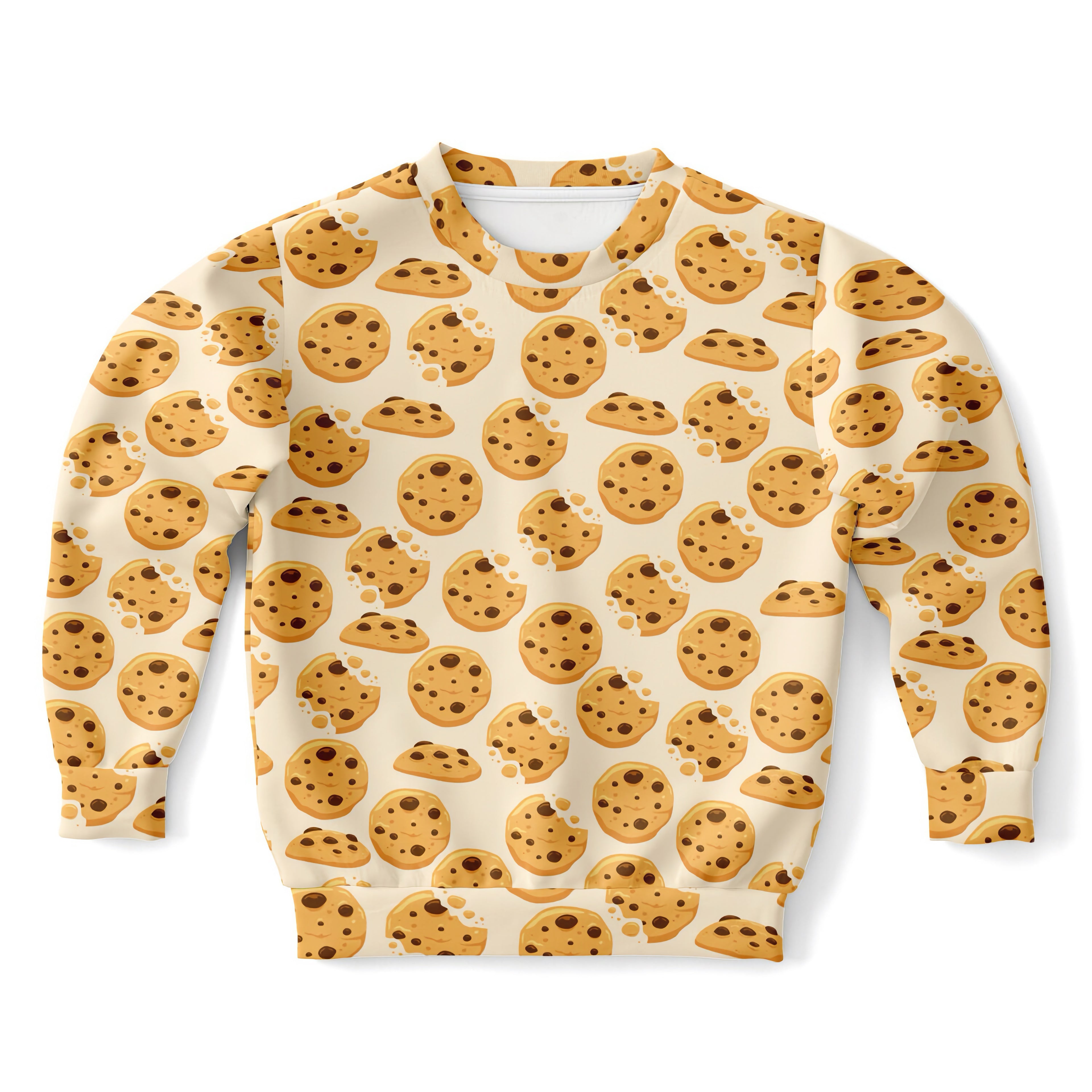 Kids Chocolate Chip Cookies Sweatshirt – Cozy Cotton Fleece or Lightweight Sports Fabric