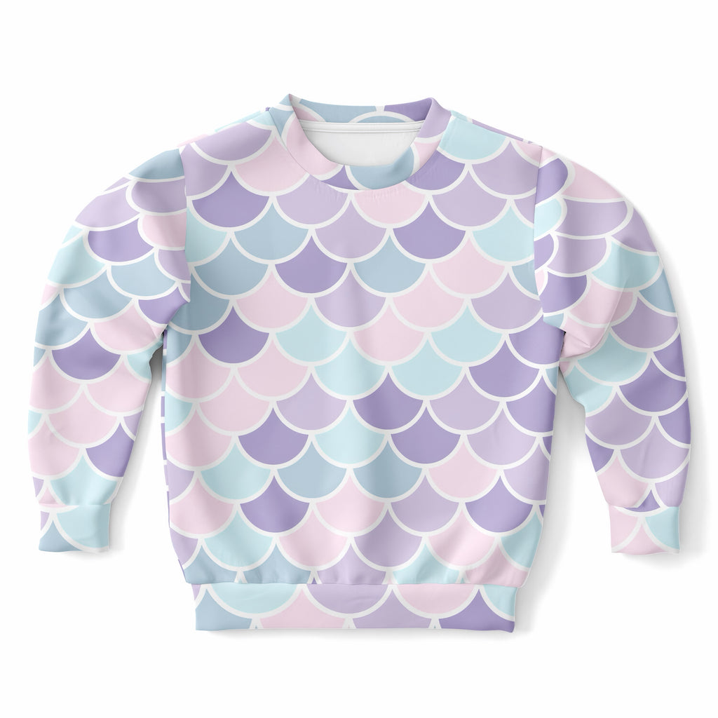 Girls Pastel Purple Mermaid Sweatshirt – Ultra Soft & Stretchy, Cozy Fleece or Lightweight Sports Fabric Sweatshirt – Ultra Soft & Stretchy, Cozy Fleece or Lightweight Sports Fabric