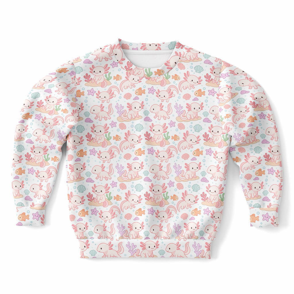 Girls Axolotl Sweatshirt – Ultra Soft & Stretchy, Cozy Fleece or Lightweight Sports Fabric Sweatshirt – Ultra Soft & Stretchy, Cozy Fleece or Lightweight Sports Fabric