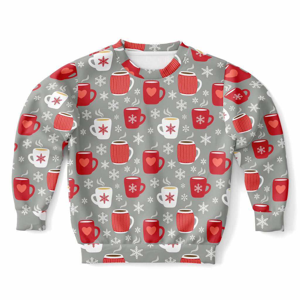 Kids Christmas Hot Cocoa Sweatshirt – Ultra Soft & Stretchy, Cozy Fleece or Lightweight Sports Fabric Sweatshirt – Ultra Soft & Stretchy, Cozy Fleece or Lightweight Sports Fabric