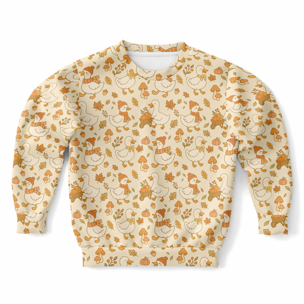 Kids Autumn Duck Sweatshirt – Ultra Soft & Stretchy, Cozy Fleece or Lightweight Sports Fabric Sweatshirt – Ultra Soft & Stretchy, Cozy Fleece or Lightweight Sports Fabric