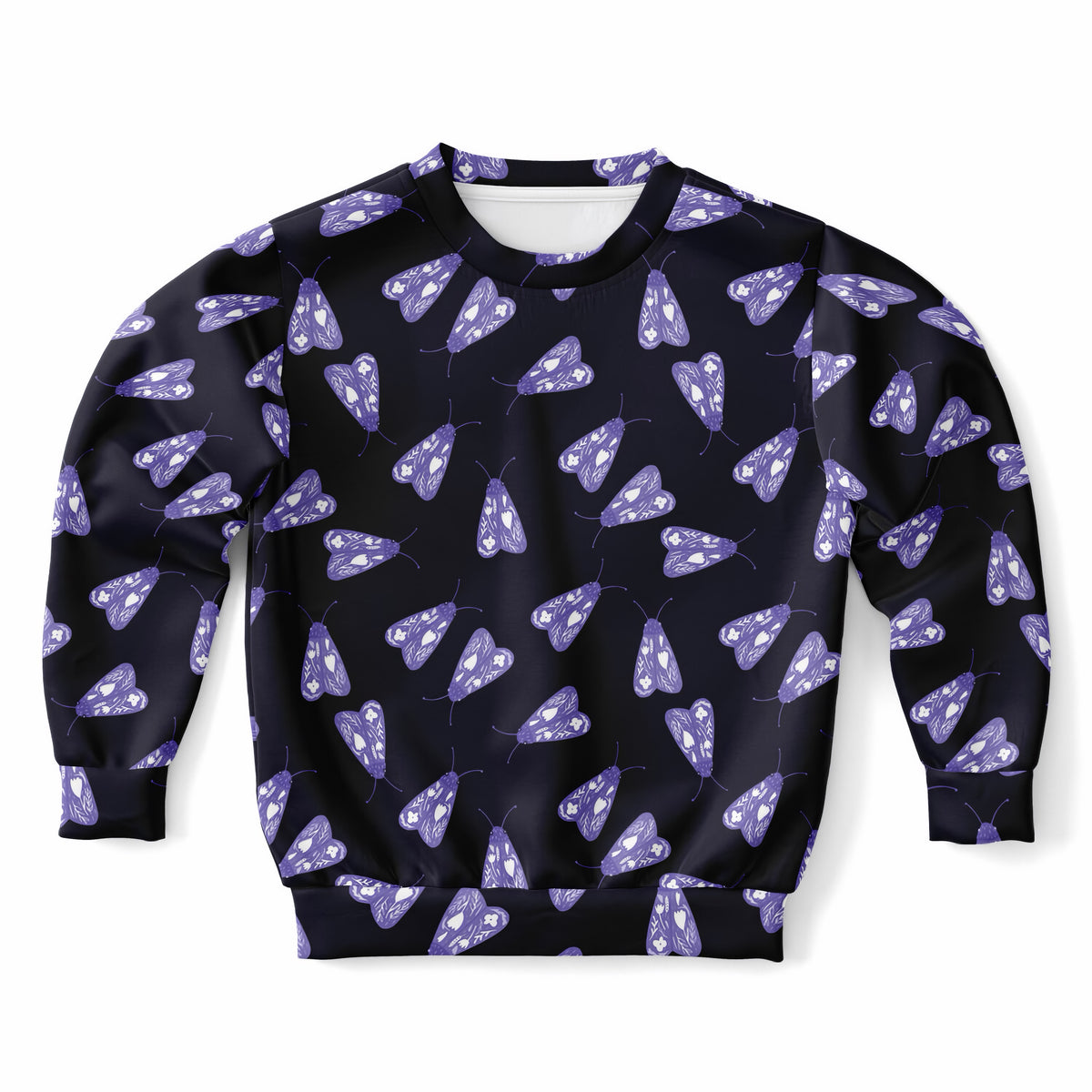 Kids Purple Floral Moth Sweatshirt – Ultra Soft & Stretchy, Cozy Fleece or Lightweight Sports Fabric Sweatshirt – Ultra Soft & Stretchy, Cozy Fleece or Lightweight Sports Fabric