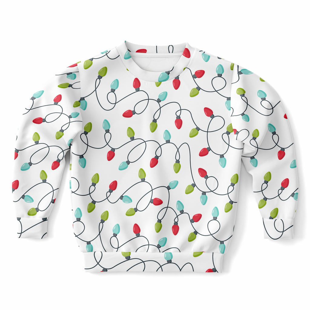 Kids Christmas Lights Sweatshirt – Ultra Soft & Stretchy, Cozy Fleece or Lightweight Sports Fabric Sweatshirt – Ultra Soft & Stretchy, Cozy Fleece or Lightweight Sports Fabric