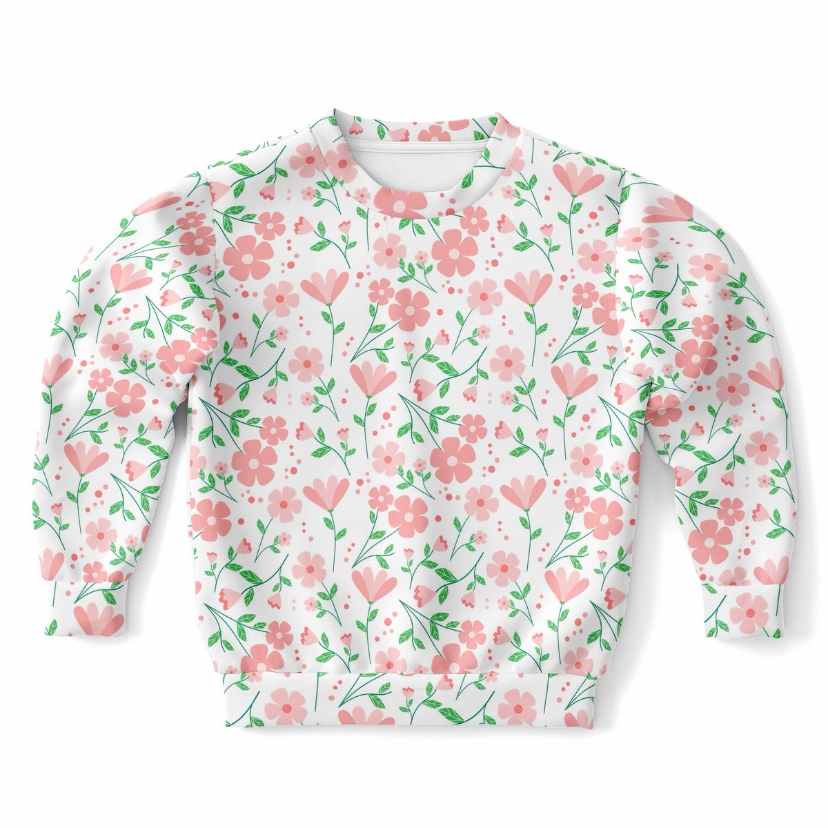 Girls Pink Flower Petals Sweatshirt – Ultra Soft & Stretchy, Cozy Fleece or Lightweight Sports Fabric Sweatshirt – Ultra Soft & Stretchy, Cozy Fleece or Lightweight Sports Fabric