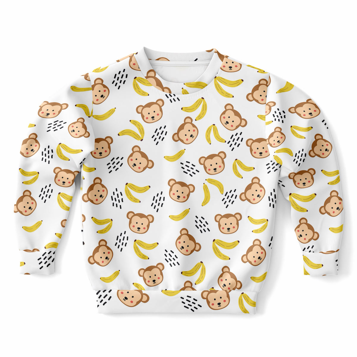 Kids Cute Monkey & Banana Sweatshirt – Ultra Soft & Stretchy, Cozy Fleece or Lightweight Sports Fabric Sweatshirt – Ultra Soft & Stretchy, Cozy Fleece or Lightweight Sports Fabric
