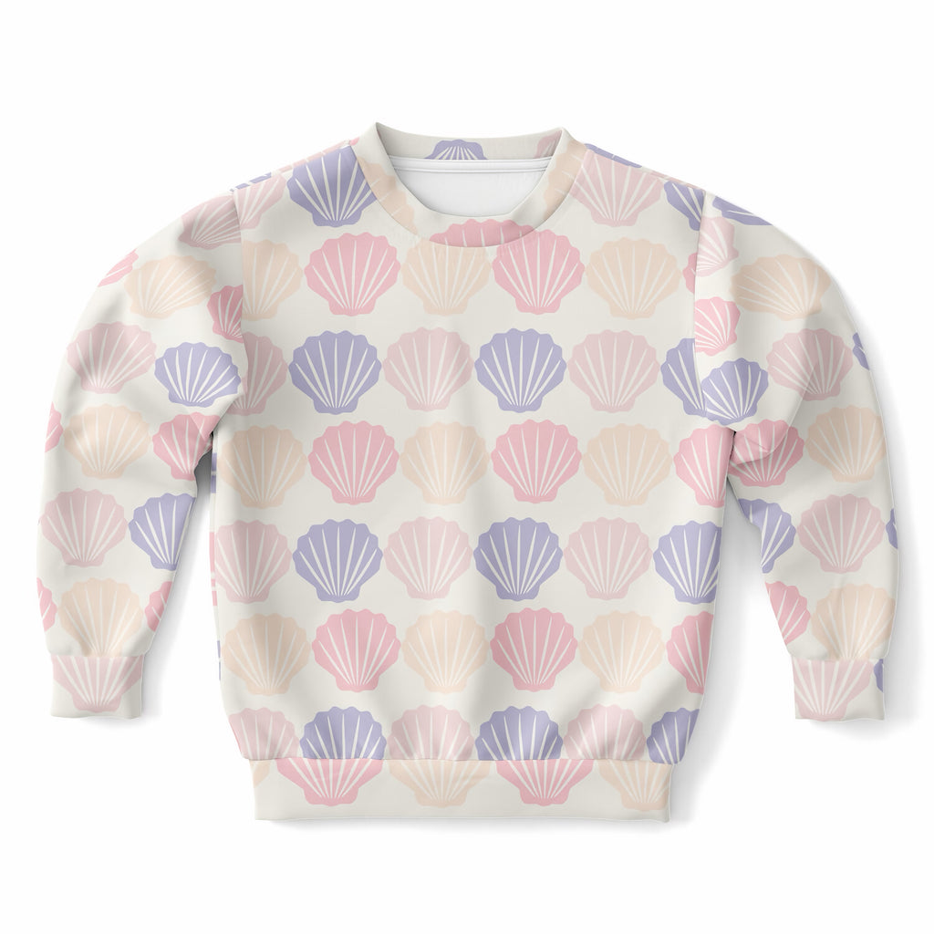 Girls Pastel Seashell Sweatshirt – Ultra Soft & Stretchy, Cozy Fleece or Lightweight Sports Fabric Sweatshirt – Ultra Soft & Stretchy, Cozy Fleece or Lightweight Sports Fabric