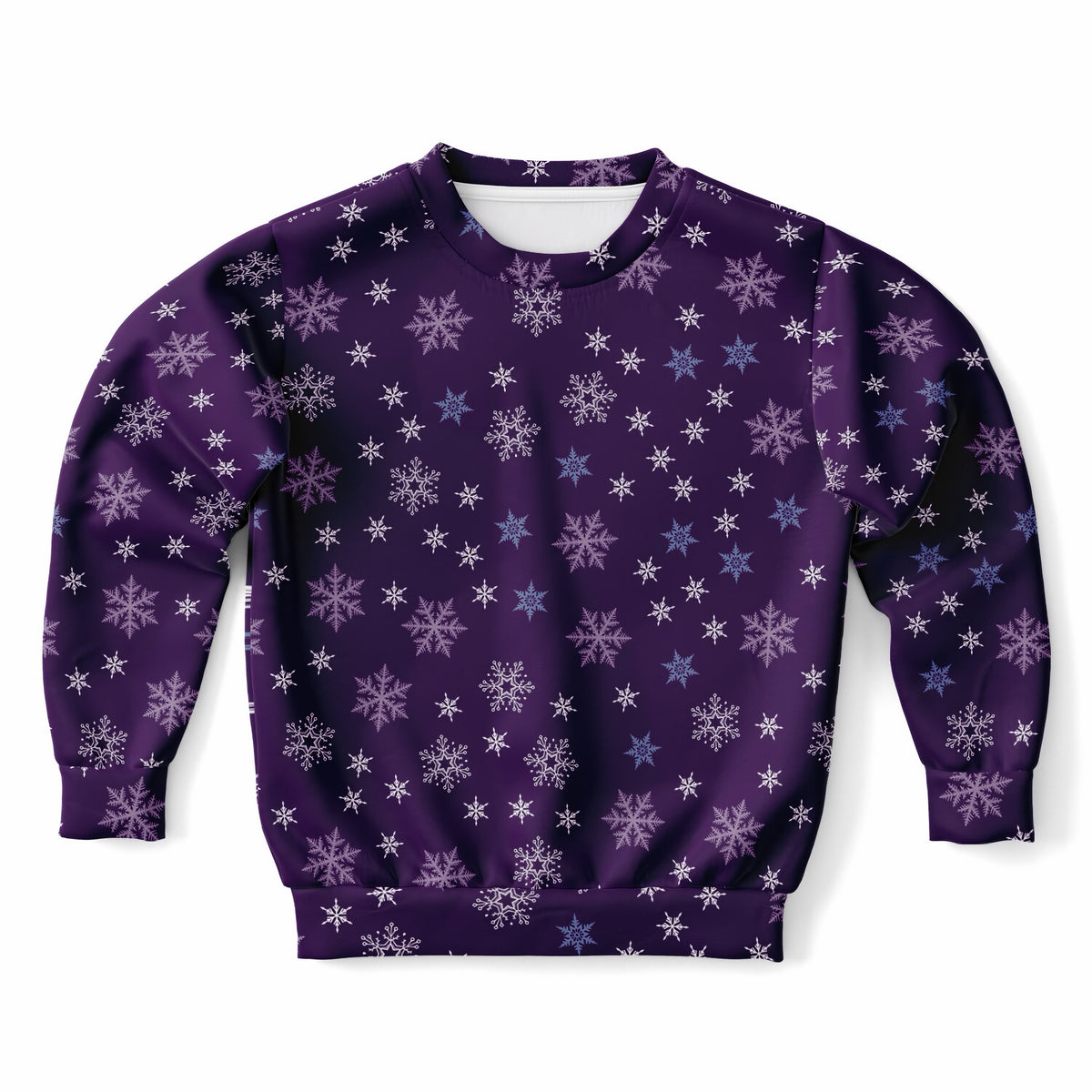 Kids Purple Snowflake Sweatshirt – Ultra Soft & Stretchy, Cozy Fleece or Lightweight Sports Fabric Sweatshirt – Ultra Soft & Stretchy, Cozy Fleece or Lightweight Sports Fabric