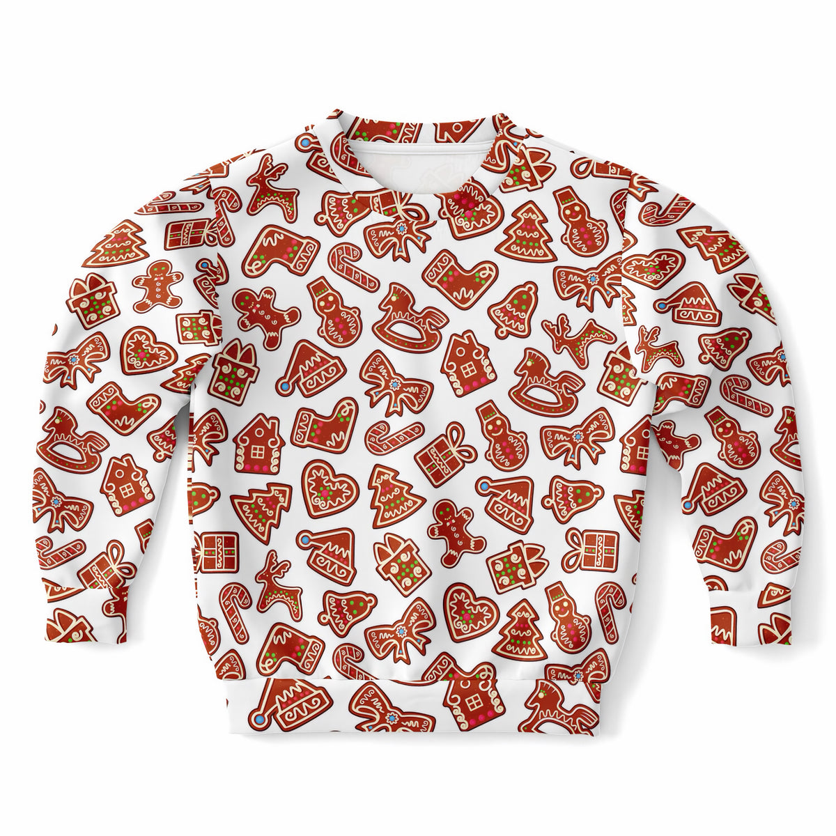 Kids Cute Holiday Cookies & Candy Canes Print Sweatshirt – Ultra Soft & Stretchy, Cozy Fleece or Lightweight Sports Fabric Sweatshirt – Ultra Soft & Stretchy, Cozy Fleece or Lightweight Sports Fabric