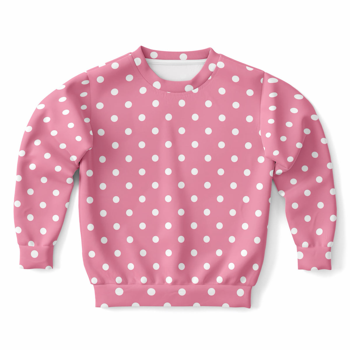 Kids Pink Polka Dot Sweatshirt – Ultra Soft & Stretchy, Cozy Fleece or Lightweight Sports Fabric Sweatshirt – Ultra Soft & Stretchy, Cozy Fleece or Lightweight Sports Fabric