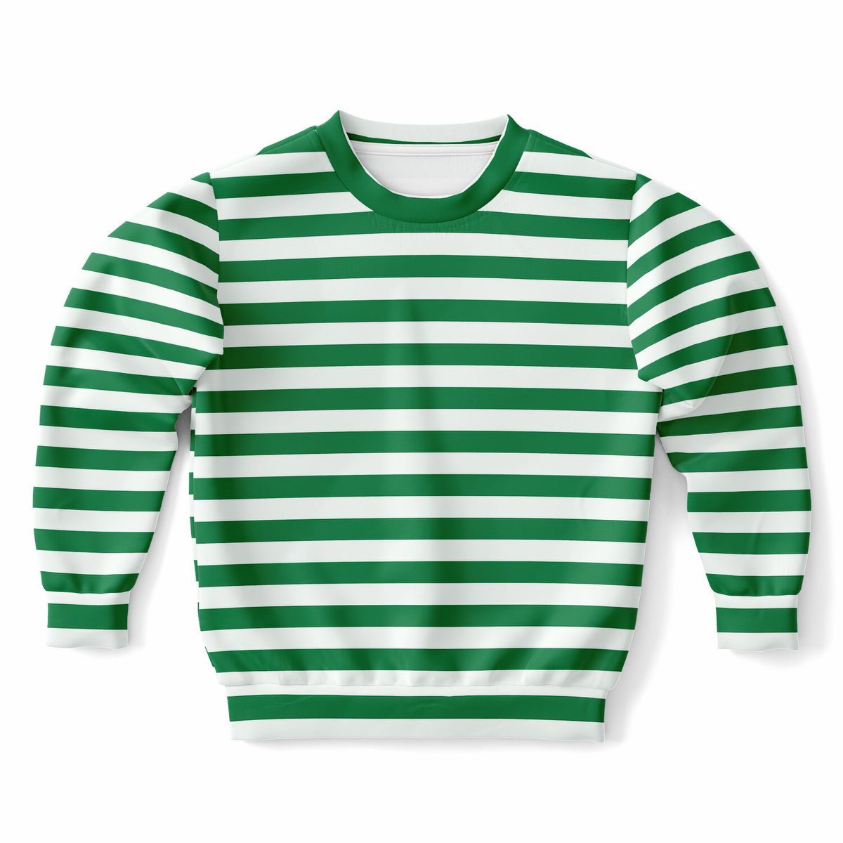 Kids Green Christmas Striped Sweatshirt – Ultra Soft & Stretchy, Cozy Fleece or Lightweight Sports Fabric Sweatshirt – Ultra Soft & Stretchy, Cozy Fleece or Lightweight Sports Fabric