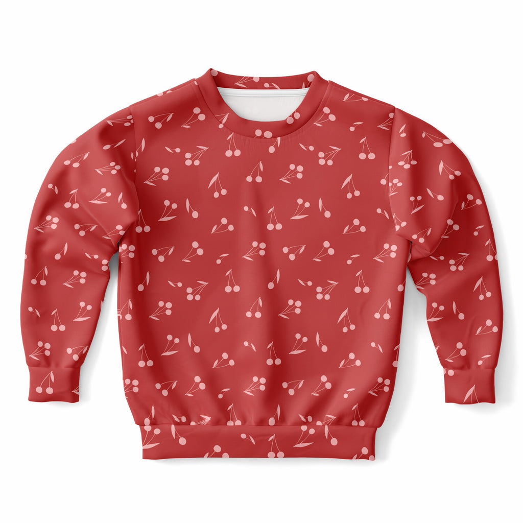 Girls Cute Cherry Sweatshirt – Ultra Soft & Stretchy, Cozy Fleece or Lightweight Sports Fabric Sweatshirt – Ultra Soft & Stretchy, Cozy Fleece or Lightweight Sports Fabric