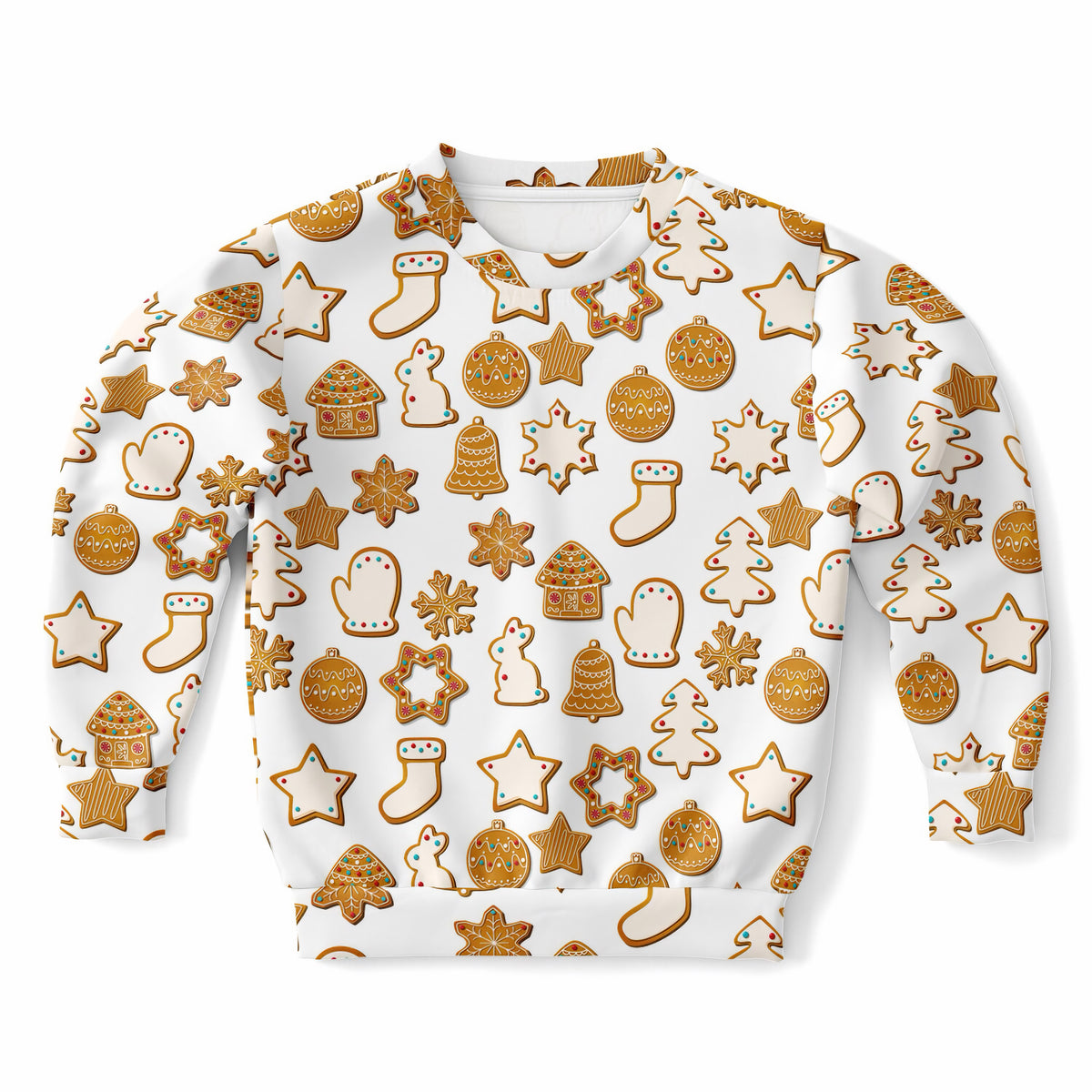 Kids Christmas Gingerbread Cookie Sweatshirt – Ultra Soft & Stretchy, Cozy Fleece or Lightweight Sports Fabric Sweatshirt – Ultra Soft & Stretchy, Cozy Fleece or Lightweight Sports Fabric