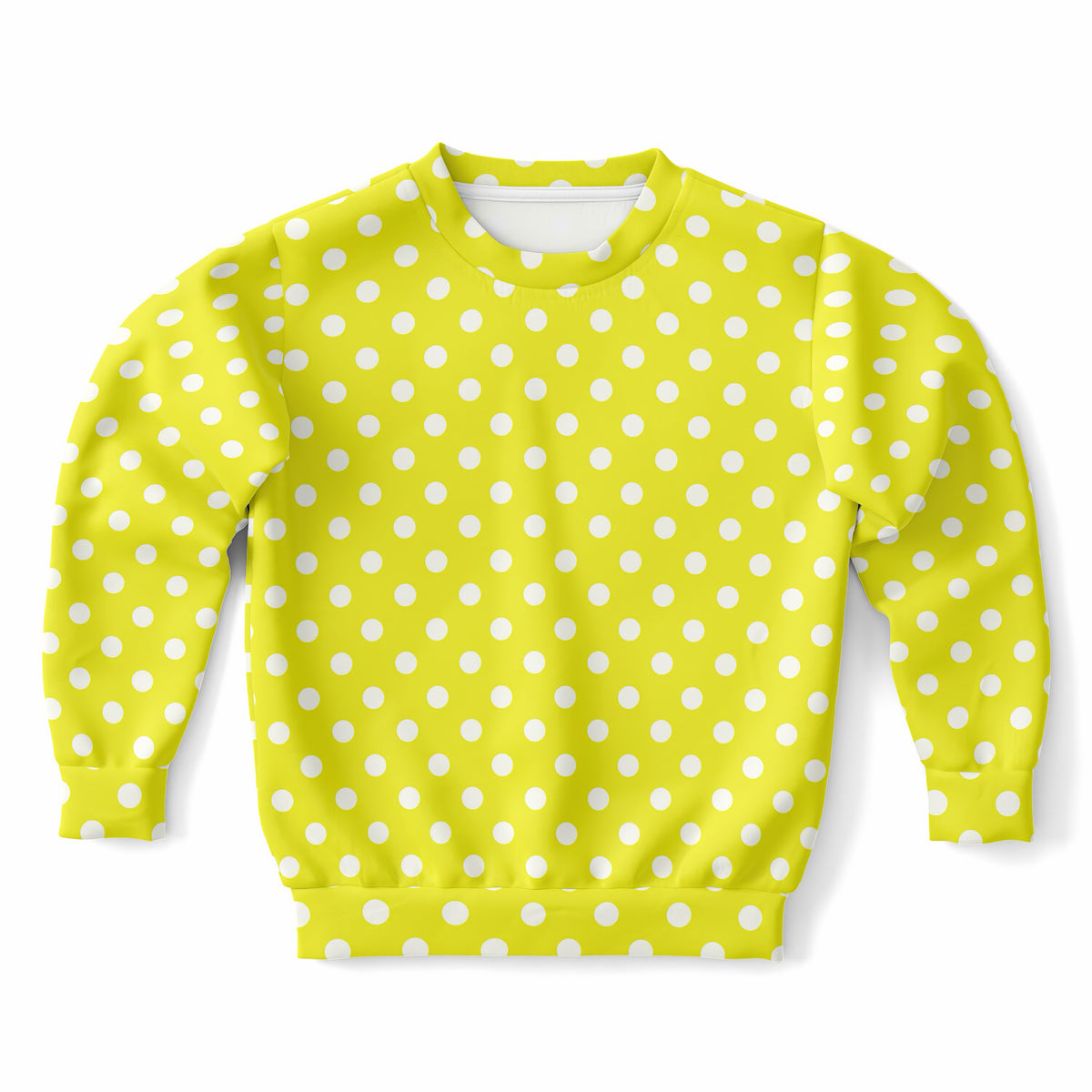 Kids Yellow Polka Dot Sweatshirt – Ultra Soft & Stretchy, Cozy Fleece or Lightweight Sports Fabric Sweatshirt – Ultra Soft & Stretchy, Cozy Fleece or Lightweight Sports Fabric