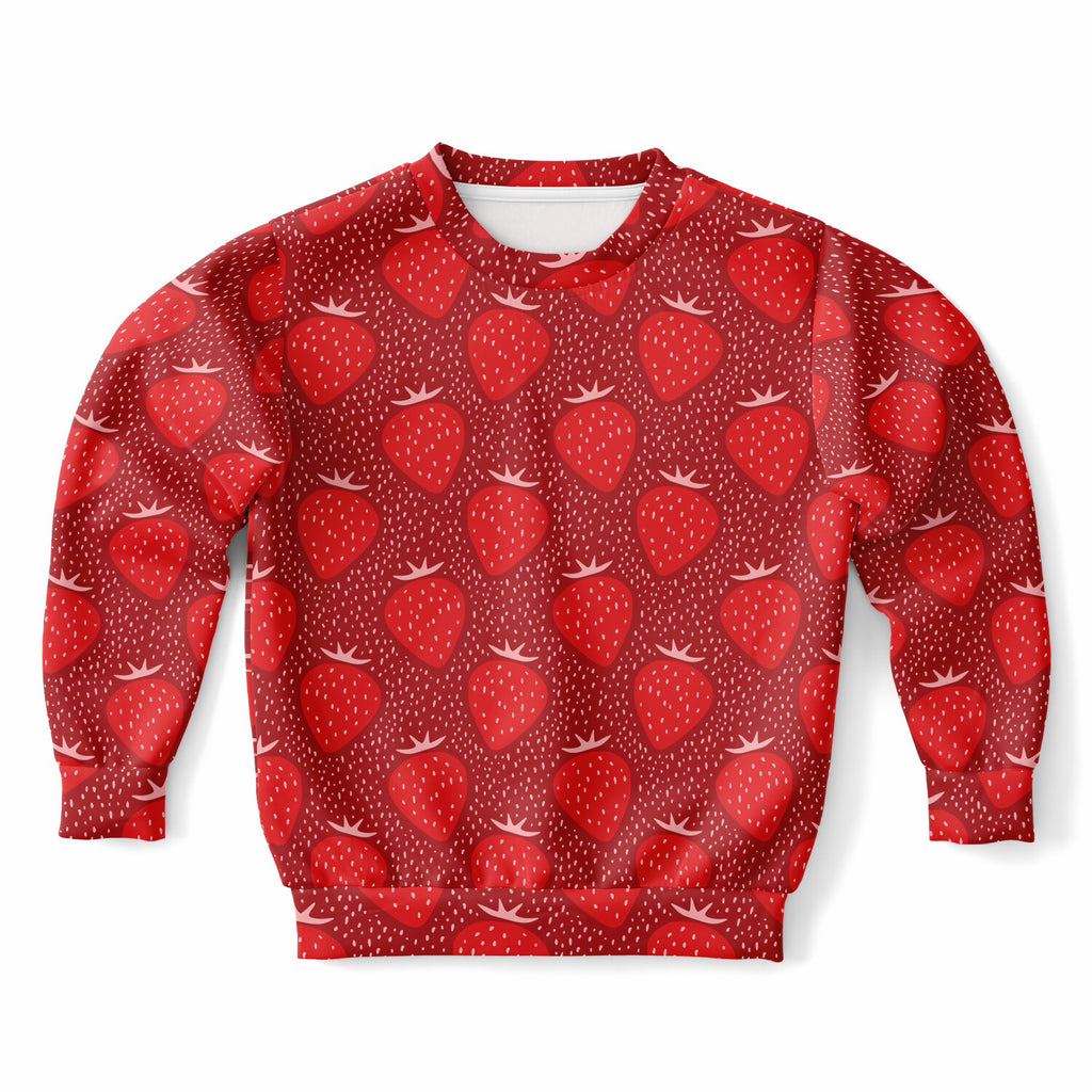 Kids Strawberry Sweatshirt – Ultra Soft & Stretchy, Cozy Fleece or Lightweight Sports Fabric Sweatshirt – Ultra Soft & Stretchy, Cozy Fleece or Lightweight Sports Fabric